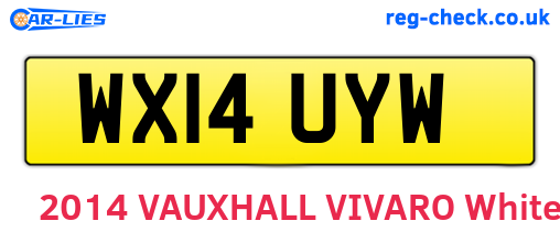 WX14UYW are the vehicle registration plates.