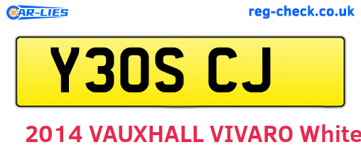 Y30SCJ are the vehicle registration plates.