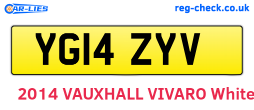 YG14ZYV are the vehicle registration plates.