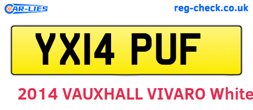 YX14PUF are the vehicle registration plates.