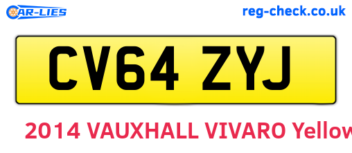 CV64ZYJ are the vehicle registration plates.