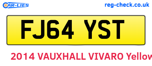 FJ64YST are the vehicle registration plates.