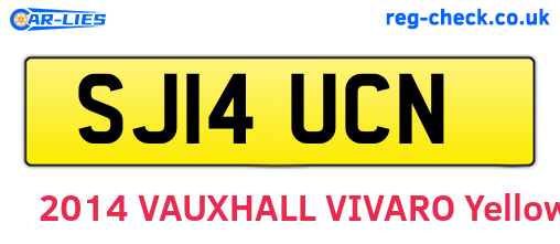 SJ14UCN are the vehicle registration plates.