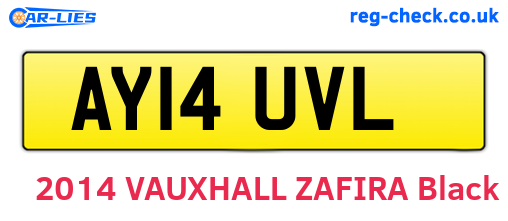 AY14UVL are the vehicle registration plates.