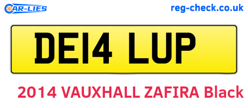 DE14LUP are the vehicle registration plates.