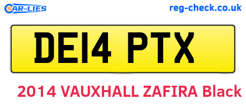 DE14PTX are the vehicle registration plates.