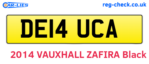 DE14UCA are the vehicle registration plates.
