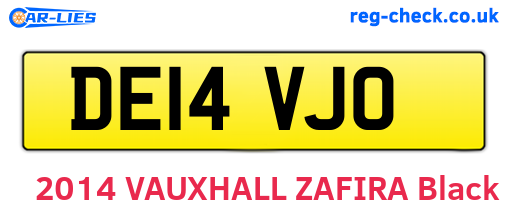 DE14VJO are the vehicle registration plates.