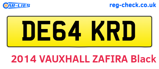 DE64KRD are the vehicle registration plates.