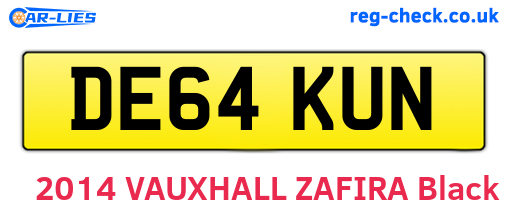 DE64KUN are the vehicle registration plates.