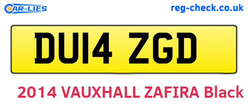 DU14ZGD are the vehicle registration plates.