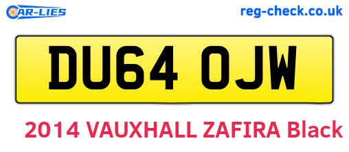 DU64OJW are the vehicle registration plates.