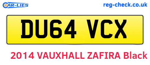 DU64VCX are the vehicle registration plates.