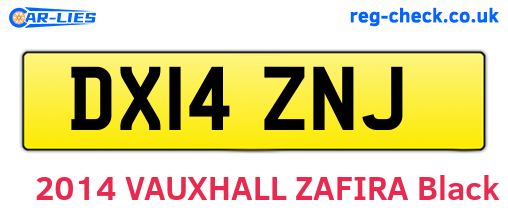 DX14ZNJ are the vehicle registration plates.