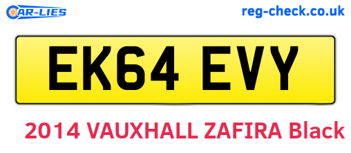 EK64EVY are the vehicle registration plates.