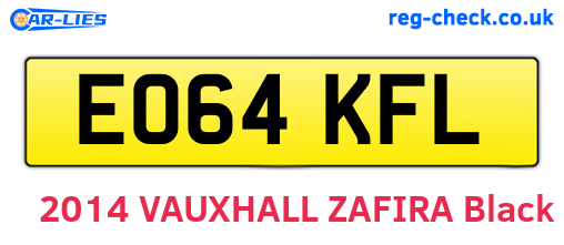 EO64KFL are the vehicle registration plates.