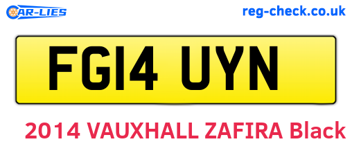 FG14UYN are the vehicle registration plates.