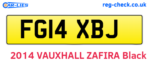 FG14XBJ are the vehicle registration plates.