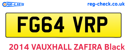 FG64VRP are the vehicle registration plates.