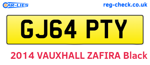 GJ64PTY are the vehicle registration plates.