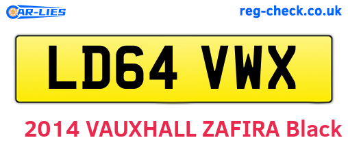 LD64VWX are the vehicle registration plates.