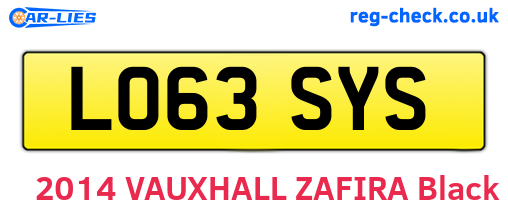 LO63SYS are the vehicle registration plates.
