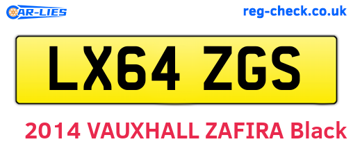 LX64ZGS are the vehicle registration plates.