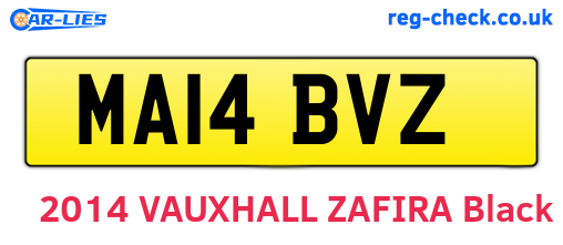MA14BVZ are the vehicle registration plates.