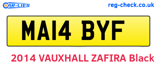 MA14BYF are the vehicle registration plates.