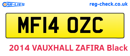 MF14OZC are the vehicle registration plates.