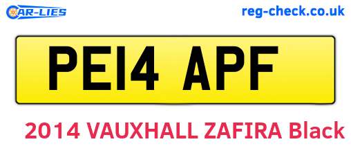 PE14APF are the vehicle registration plates.