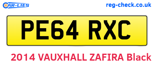 PE64RXC are the vehicle registration plates.
