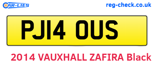 PJ14OUS are the vehicle registration plates.
