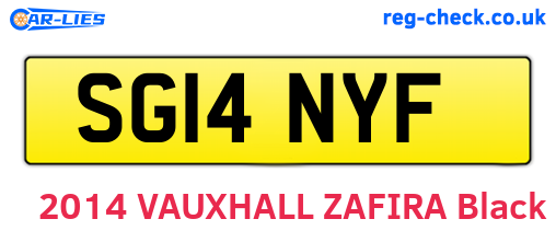 SG14NYF are the vehicle registration plates.