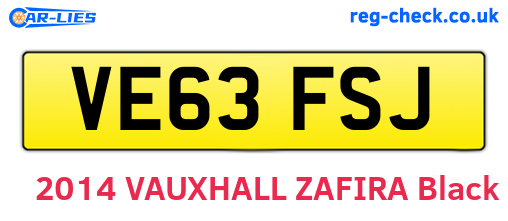 VE63FSJ are the vehicle registration plates.