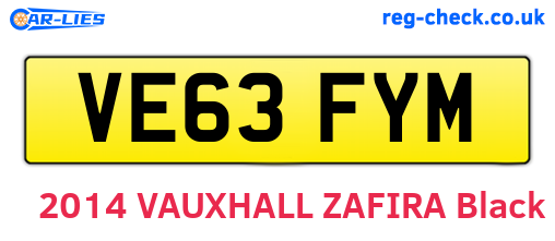 VE63FYM are the vehicle registration plates.