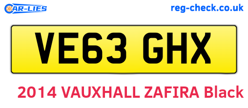VE63GHX are the vehicle registration plates.