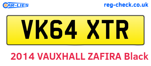 VK64XTR are the vehicle registration plates.