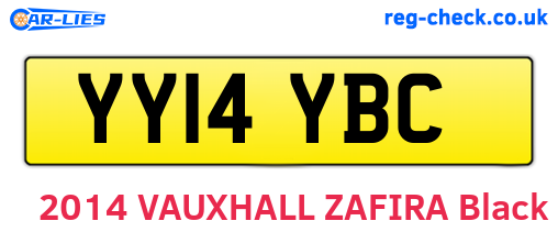 YY14YBC are the vehicle registration plates.