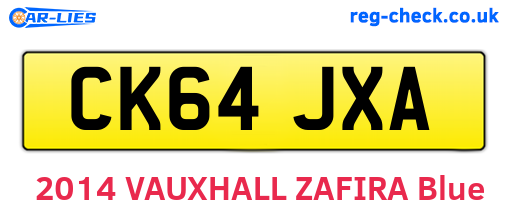 CK64JXA are the vehicle registration plates.