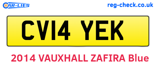 CV14YEK are the vehicle registration plates.