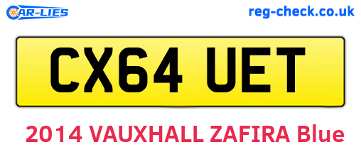 CX64UET are the vehicle registration plates.