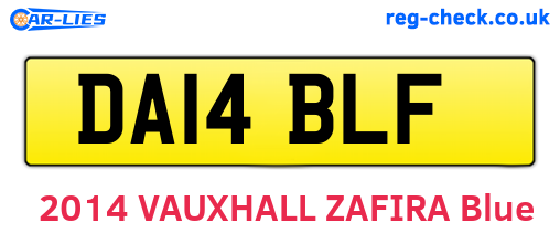 DA14BLF are the vehicle registration plates.
