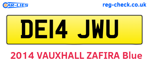 DE14JWU are the vehicle registration plates.