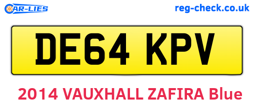 DE64KPV are the vehicle registration plates.