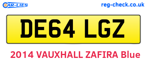 DE64LGZ are the vehicle registration plates.