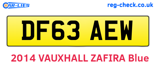 DF63AEW are the vehicle registration plates.