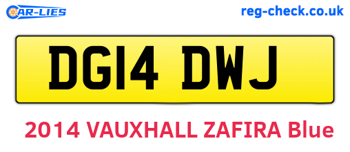 DG14DWJ are the vehicle registration plates.