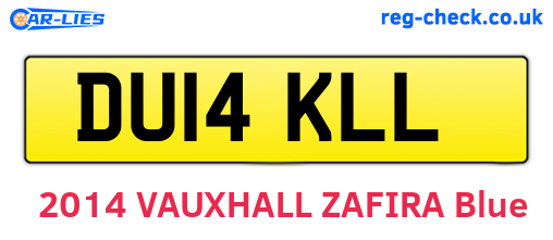 DU14KLL are the vehicle registration plates.