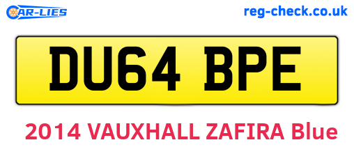 DU64BPE are the vehicle registration plates.